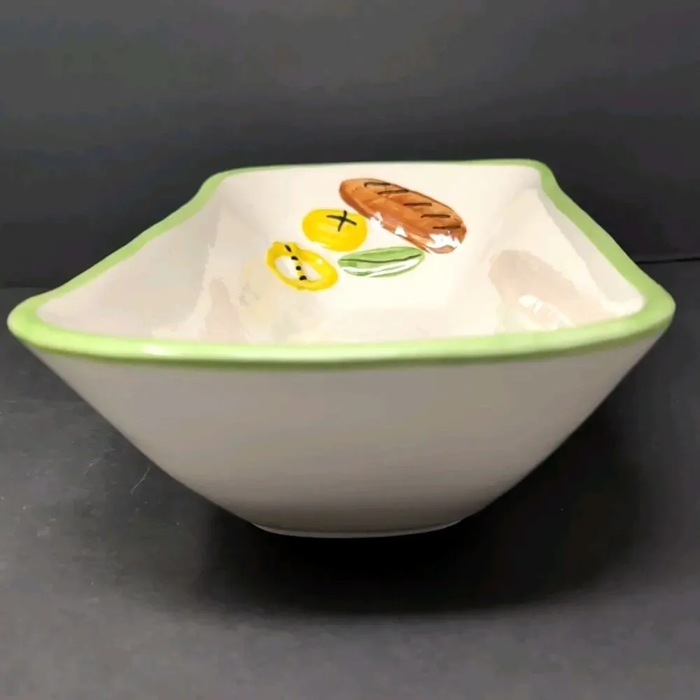 VTG Maurice Ceramics Of Calif USA Mid Century BREAD Ceramic Basket Tray Novelty‎